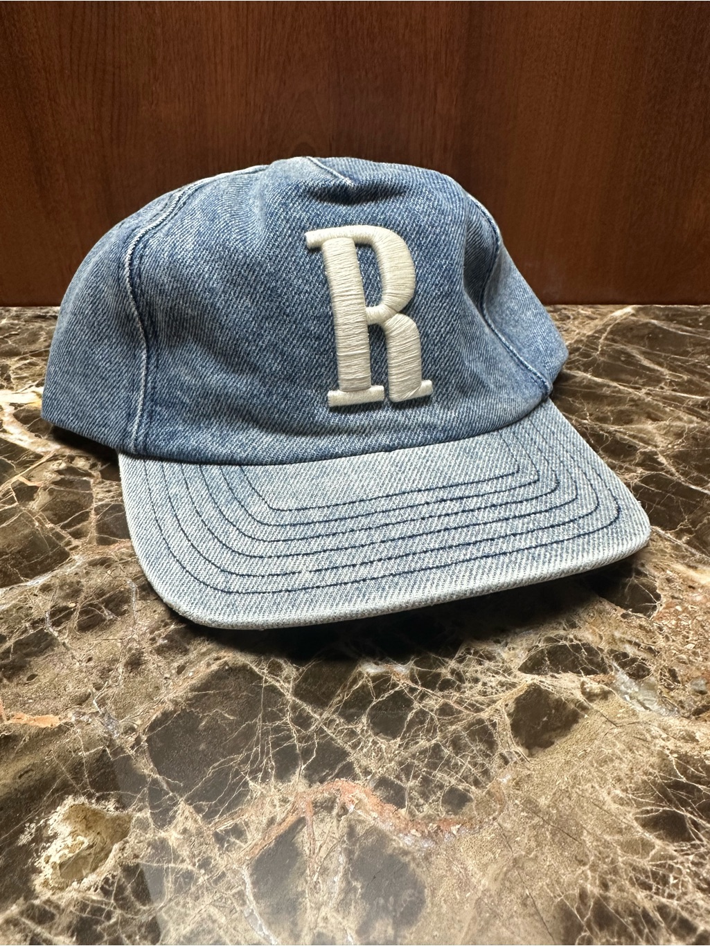 Rhude R Logo Light Denim Hat 'Blue'.